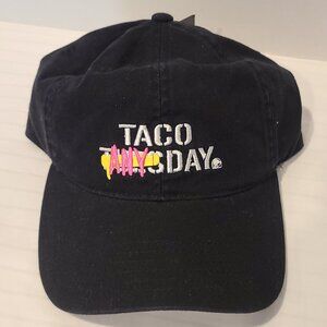 Genuine Taco Bell Hat Fast Food Taco Tuesday Anyday-Black Cotton Twill Cap-NWT